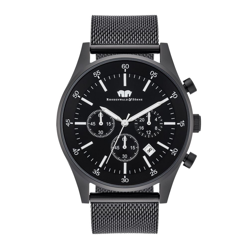 Rhodenwald & Söhne Goodwill Herenhorloge - Zwart Edelstaal - Zwart