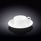 Wilmax WL-993002/AB Porseleinen koffiekopjes en schotelset, wit, 100 ml capaciteit