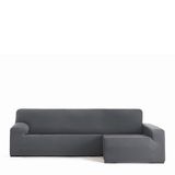 Eysa Bi-elastische bankhoes voor chaise longue, met lange mouw, rechterkant rechts, donkergrijs, design Harlem