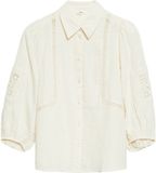 s.Oliver Blouse Lichtbeige Katoen Gebloemd Driekwart Mouw