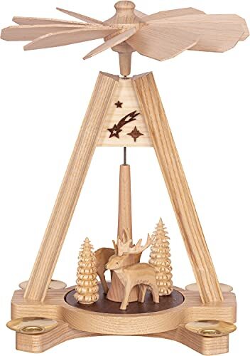 Saico Kerstpiramide, hout, natuur, 24 cm