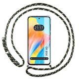 Tumundosmartphone Transparante beschermhoes voor Oppo A58 4G met koord, groen/goud