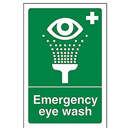VSafety Emergency Eye Wash Sign - 100mm x 150mm - Self-Adhesive Vinyl