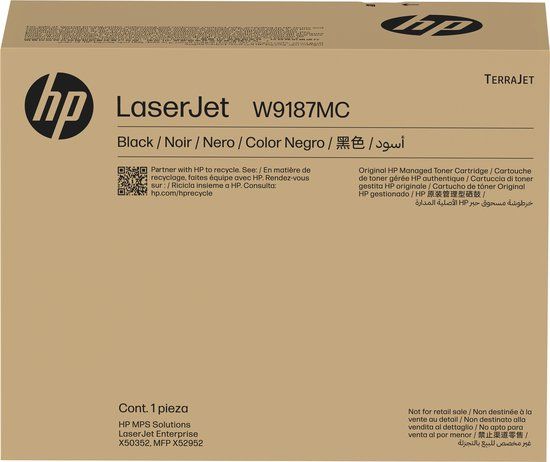 HP W9187MC Managed LaserJet-tonercartridge, zwart