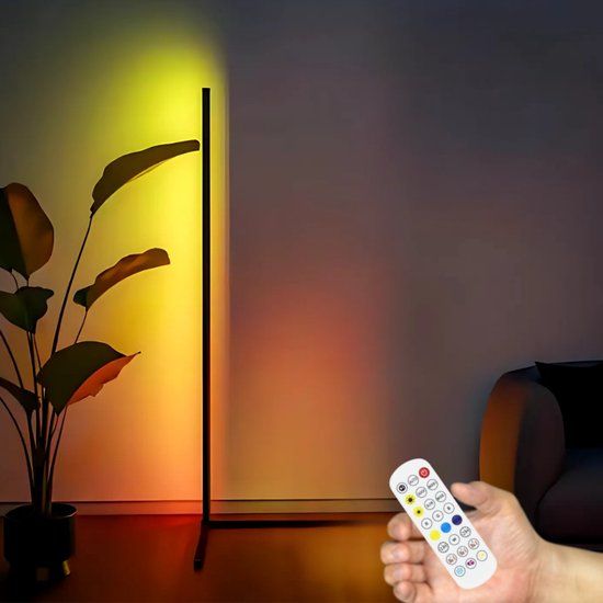 Merkloos MI-LIGHT Smart Vloerlamp 12W - RGB+CCT LED Zwart Aluminium