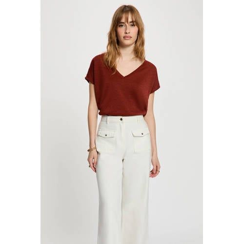 Morgan top met glitters - cognac