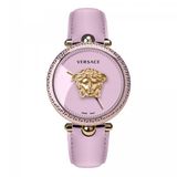 Versace VECO02222 dameshorloge - Roze - Roestvrij Staal - Leer
