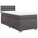 vidaXL Boxspring met matras, kunstleer, grijs, 80x200 cm