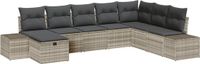 vidaXL Tuinbank Set Lichtgrijs Poly Rattan