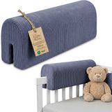 Totsy baby Bedrandbescherming voor kinderbedden 120 cm - bescherming voor bedframe babybed valbescherming voor boxspringbed bedrail met hoesrandbescherming kinderbabybedje Oeko-Tex Jeansblauw