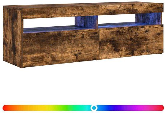 vidaXL Tv-meubel met LED-verlichting 120x35x40 cm gerookt eikenkleurig