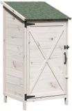 vidaXL Tuinschuur Wit Massief Vurenhout 56 x 114 x 59.5 cm