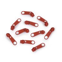 cyclingcolors 10 x vervangende ritssluiting-reparatieset voor ritssluiting, hoofd nr. 5, schuivers voor kleding, tassen, jassen, tassen, koffers, jeans, donker roest