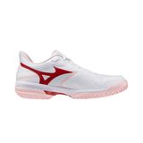Mizuno WAVE EXCEED COURT CC Tennisschoenen Wit/Rozeesque/Barbados Cherr Dames Maat 37