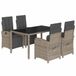 vidaXL Ensemble de jardin 5 pièces Poly rotin gris avec coussins