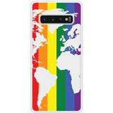 Samsung Bedrukt siliconen hoesje compatibel met Galaxy S10 Plus Map LGBT