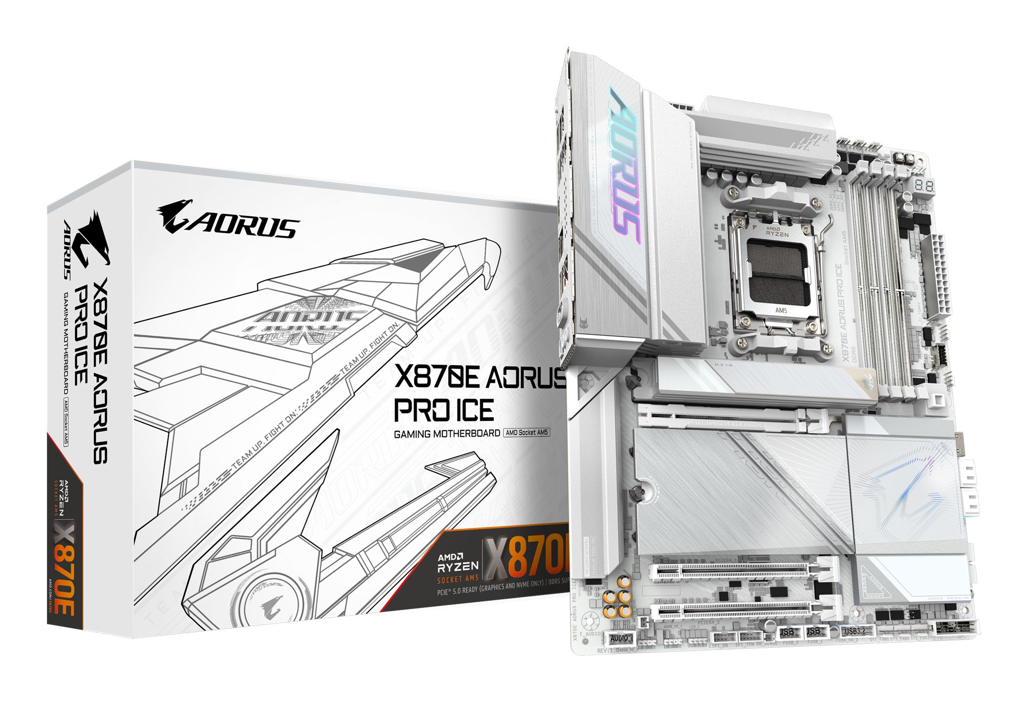 Gigabyte X870E AORUS PRO ICE - Moederbord - Socket AM5 - ATX