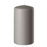 Enlightening Candles Cilinderkaars/stompkaars - zand/grijs - D6 x H15 cm - 58 branduren