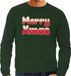 Bellatio Decorations Merry xmas foute Kerst trui - groen - heren - Kerst sweater / Kerst outfit L