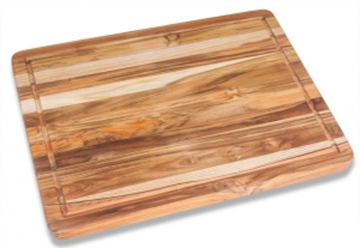 Teakhouse by Proteak Teakhouse Snijplank - Traditional - Edge Grain Met Handvat - Sapgoot - 45 cm x 60 cm - Bruin