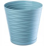 KADAX Bloempot met onderzetter, groen, kunststof, rond, 15 cm