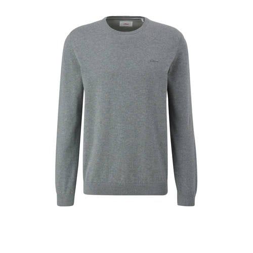 s.Oliver trui met logo grijs melange