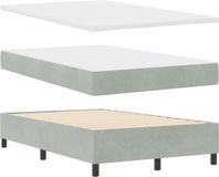 vidaXL Boxspringbed met hoofdeinde, lichtgrijs, 200 x 120 cm, fluweel