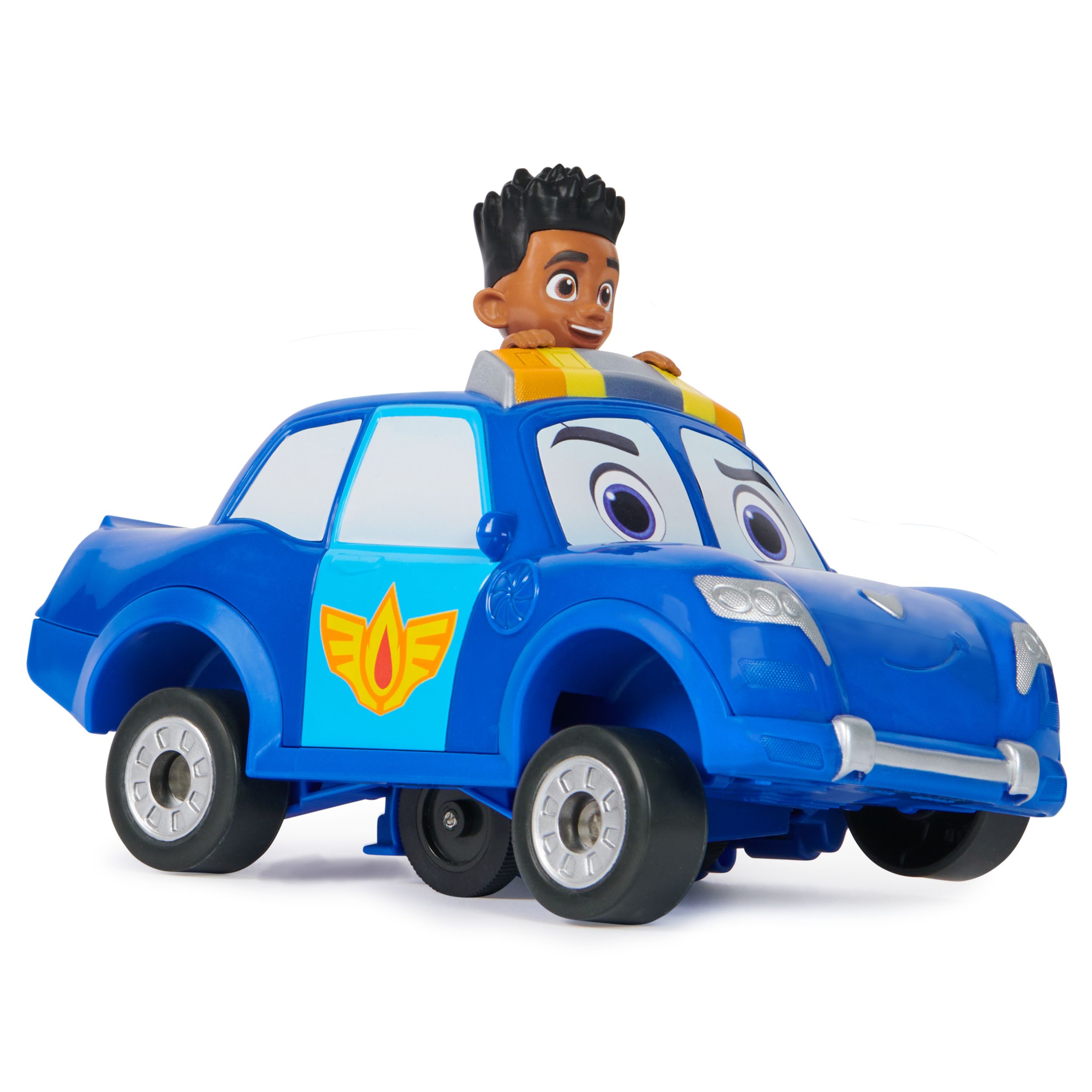 Disney Junior Firebuds Jayden & Piston Police Car Toy with Pull-Back Action & Donut Drift