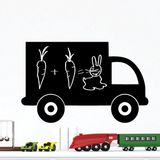 Ambiance Sticker leisteen krijtbord - muurstickers, zelfklevend, afwasbaar, vrachtwagen, H 16 x B 25 cm