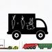 Ambiance Sticker leisteen krijtbord - muurstickers, zelfklevend, afwasbaar, vrachtwagen, H 16 x B 25 cm