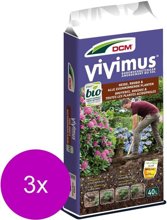 DCM Vivimus Heide Rhodo En Zuurminnend - Bodemverbetering - 3 x 40 l