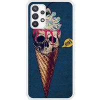 Samsung Bedrukt siliconen hoesje compatibel met Galaxy A32 5G Ice cream skull blue