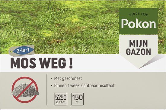 Pokon Mos Weg! - 5,25kg - Onkruidverdelger - Geschikt voor 150m² - Mosbestrijder - Anti mos gazon