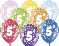Merkloos / Sans marque Partydeco Sp. Z O. O. 18x Ballonnen 5 jaar leeftijd feestartikelen - 5e verjaardag versiering