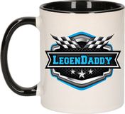 Bellatio Decorations Vader/papa cadeau mok - Legendaddy - blauw/zwart - 300 ml - verjaardag