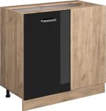 Vicco R-Line Hoekkast – 86 cm, WB Antraciet Zwart hoogglans