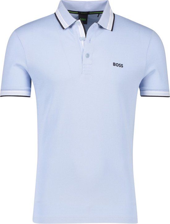 Hugo Boss Polo Shirt Korte Mouw Lichtblauw - Maat L - Mannen - Katoen - Casual - 2024 Lente/Zomer