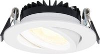 HOFTRONIC Rome Badkamer inbouwspot Wit - Lage inbouwdiepte 27mm - Kantelbaar en Dimbaar - 2700K Warm wit 6W 500lm - Grote inbouwspot 83mm - voor buiten, woonkamer, slaapkamer en badkamer - IP44 waterdicht