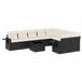 vidaXL 10-delige Loungeset met Kussens Poly Rattan Zwart