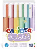 Carioca Pastel markeerstift 6 stuk(s) Beitelvormige punt Blauw, Groen, Oranje, Pastel, Roze, Paars, Geel