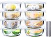 Azomor® Set van 8 Ronde Glazen Opbergcontainers met Deksel voor Voedselbehoud
