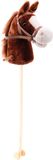 JohnToy Stokpaardje met geluid - pluche - donkerbruin - 98 cm