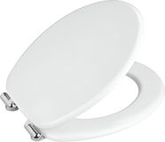 Markenlos Urbino WC-bril Urbino, toiletbril met softclosemechanisme, wc-deksel voor zacht sluiten met roestvrije hygiënische bevestiging, van MDF, FSC® gecertificeerd, 36 x 42,5 cm, wit