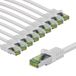 goobay 66592 CAT8.1 câble réseau en set de 10 / câble de raccordement blindé S/FTP/CU câble Ethernet, PiMF, LSZH, OFC/Cat 8.1 câble avec 40 Gbits/blanc / 10x 1 m