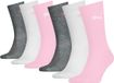 Puma JUNIOR CREW chaussettes de tennis enfant, lot de 6, Rose, 31-34