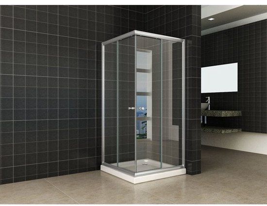 Xellanz Wiesbaden Douchecabine - 90x90 cm - Vierkant - Chroom - Schuifdeur - Transparant Glas