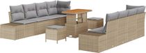 vidaXL Tuinbank Set Beige Poly Rattan
