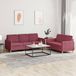 Maison Exclusive - Ensemble de canapés 2 pièces avec coussins rouge bordeaux tissu