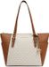 Michael Kors Charlotte Signature Leather Large Top Zip Tote Handbagtas (vanille)