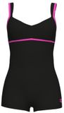 Arena Dames zwempak uit 1 stuk Venus Zwart/Shocking Pink